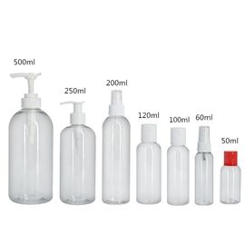 Botella vacía de champú PET de plástico de 250 ml con bomba con dispensador de bomba proveedor