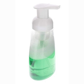 Botellas dispensadoras de jabón ovaladas de plástico transparente de 300 ml con tapas de plástico blanco proveedor