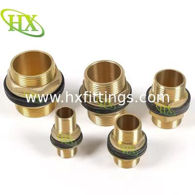 Conector de tanque de agua de latón macizo, 1/2 hembra, 3/4 macho, accesorio de mamparo con cabeza