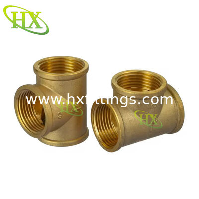 Accesorios de tubería de latón Accesorio de plomería de latón T de rosca hembra 3/8-2 "T de tubo de cobre precio de fábrica-Hongxin.